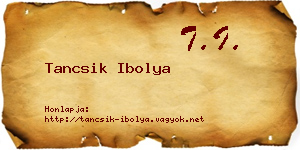 Tancsik Ibolya névjegykártya